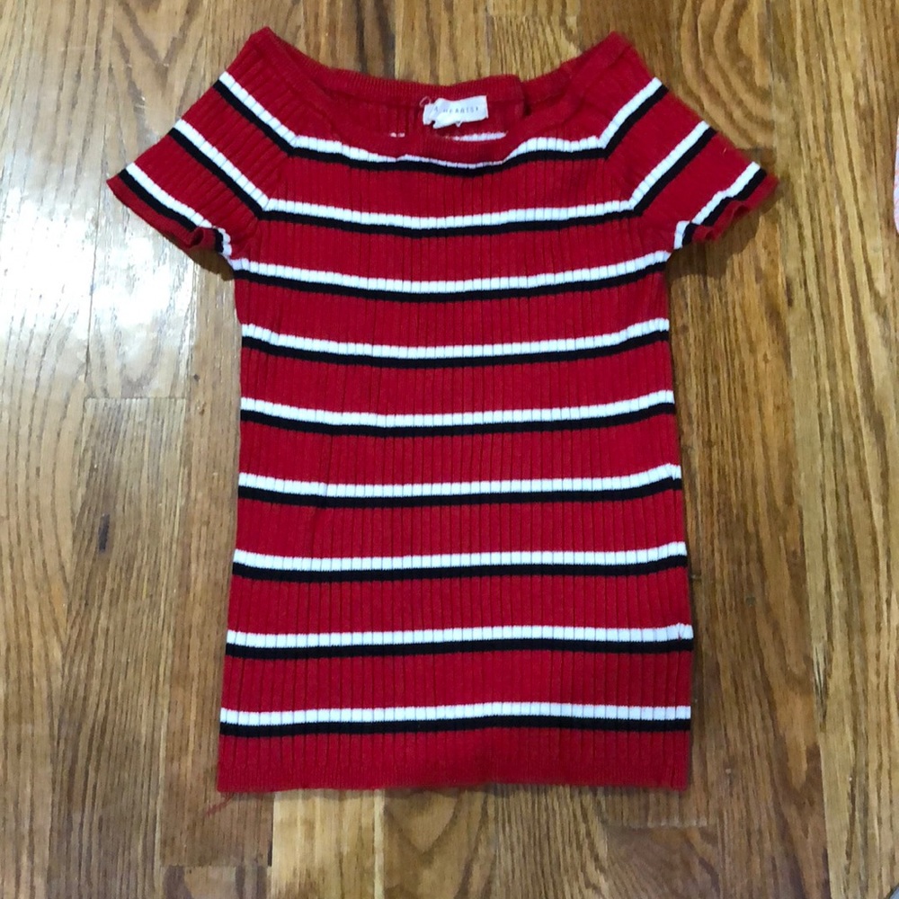 Red stretchy off the shoulder top